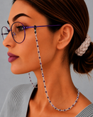 بند عینک طوسی و بنفش و سفید